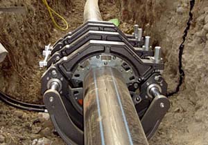 A image of a poly pipe installed in an ground