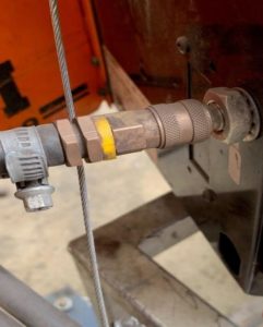 Hose connection to back of machine